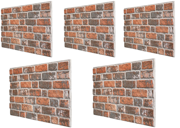 Red Brick 3D Wall Panels – 5 Pack