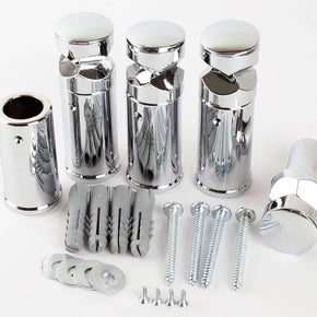 Brackets for Heated Towel Rail Radiators Set of Universal Fit Flat Or Curved Chrome