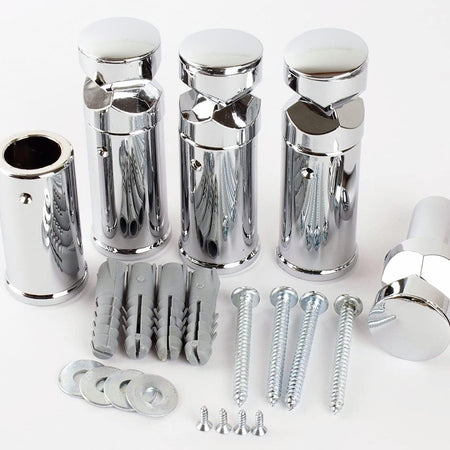 Brackets for Heated Towel Rail Radiators Set of Universal Fit Flat Or Curved Chrome