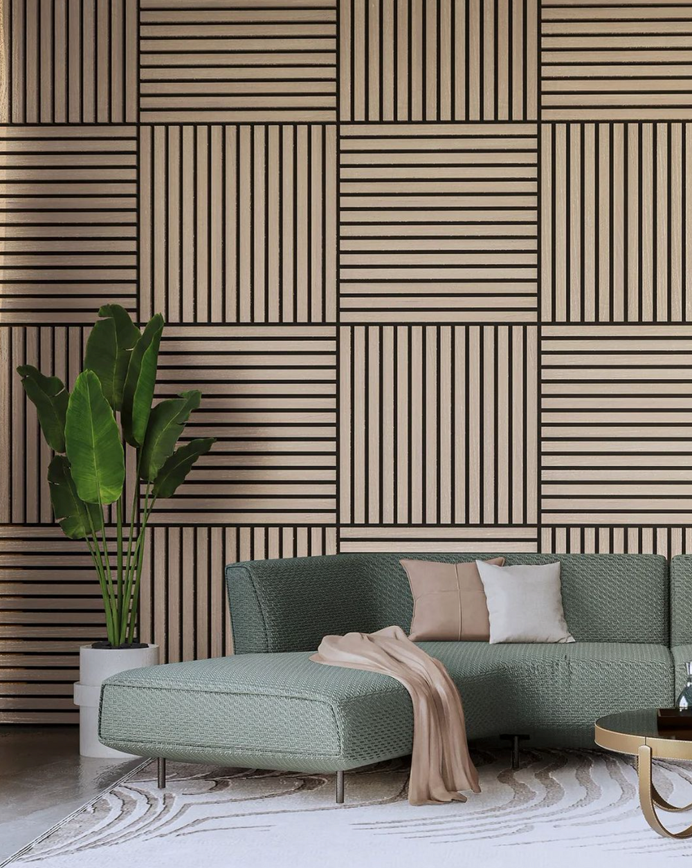Walnut acoustic wood slat wall panels for sound absorption