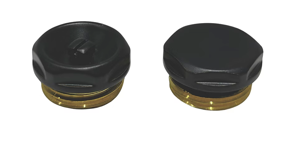 Matte Black Radiator Blanking Plug & Air Vent Set – ½” BSP Brass for Radiators & Heated Towel Rails
