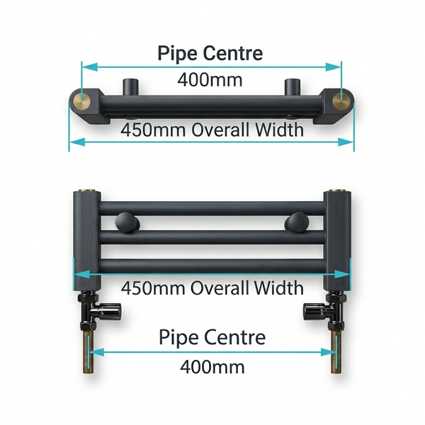 radiator pipe centre measurement diagram metal bracket template
