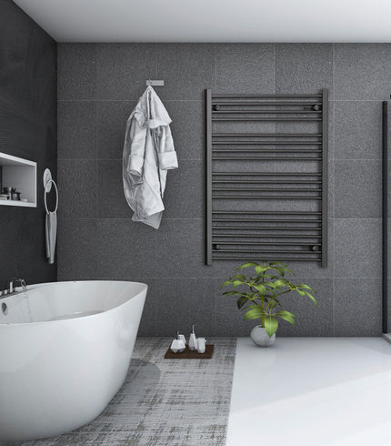 750mm Wide Black Towel Radiators