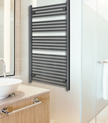 700mm Wide Black Towel Radiators