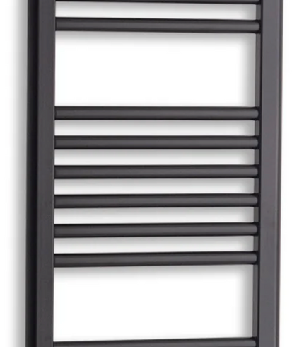 300mm wide black towel radiator