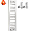 200mm Wide 1000mm High Chrome Flat Heated Towel Rail Radiator