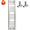 200mm Wide 1000mm High Chrome Flat Heated Towel Rail Radiator