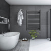 750mm Wide 1000mm High Black Heated Towel Rail Radiator