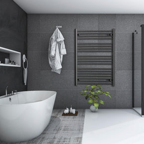 750mm Wide 1000mm High Black Heated Towel Rail Radiator