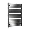 750mm Wide 1200mm High Black Heated Towel Rail Radiator
