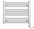 1000mm wide 600mm high chrome electric towel radiator – round heating kit