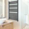 750mm Wide 1200mm High Black Heated Towel Rail Radiator