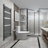 700mm Wide 1200mm High Black Heated Towel Rail Radiator