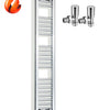 200mm Wide 1400mm High Flat Chrome Heated Towel Rail Radiator