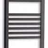 200mm Wide 1400mm High Flat Black Heated Towel Rail Radiator