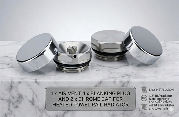 Radiator Bleed Valve Plug and Cap Kit