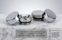 Chrome Radiator Blanking Plug and Bleed and Cap Valve Kit