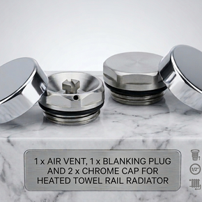 Chrome Radiator Blanking Plug and Bleed and Cap Valve Kit
