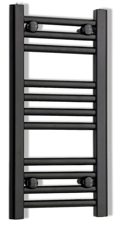 Matt black radiator body reference on a white background