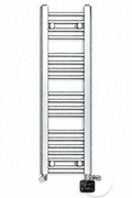 200mm wide 1000mm high chrome dual fuel towel radiator with digital heating element