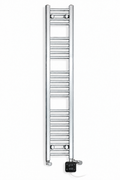 200mm wide 1400mm high chrome towel radiator with dual digital heating kit