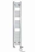 200mm wide 1400mm high chrome towel radiator with dual-round element matching actual product photo