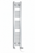 200mm wide 1400mm high chrome towel radiator with dual standard heating kit