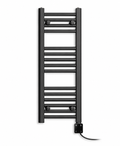 200mm wide 800mm high black towel radiator — digital thermostatic element