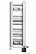200mm Wide 800mm High Flat Chrome Electric Towel Radiator — dual digital