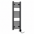 250mm wide 1000mm high black towel radiator — digital thermostatic element
