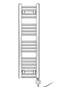 250mm wide 1000mm high chrome towel radiator with round thermostatic element