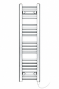 250mm wide 1000mm high chrome towel radiator with standard heating kit