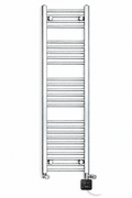 250mm wide 1400mm high chrome electric towel radiator — dual digital kit