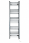 250mm wide 1400mm high chrome electric towel radiator — standard kit