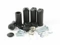 Black adjustable towel radiator wall brackets with screws and fixings