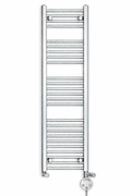 300mm wide 1400mm high chrome electric towel radiator – dual round heating kit
