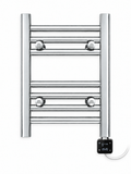 300mm wide 400mm high chrome electric towel radiator – digital heating kit