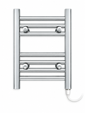 300mm wide 400mm high chrome electric towel radiator – standard heating kit