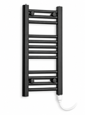 300mm wide 600mm high black towel radiator — standard heating element