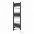 350mm wide 1000mm high black towel radiator — standard heating element