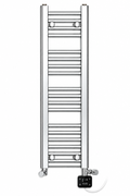 350mm wide 1000mm high chrome electric towel radiator – dual digital heating kit