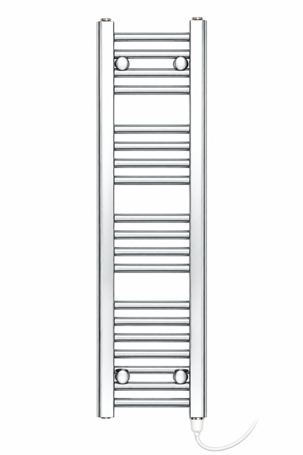 350mm wide 1000mm high chrome electric towel radiator – standard heating kit