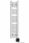 350mm wide 1200mm high chrome electric towel radiator – digital heating kit