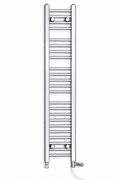 350mm wide 1200mm high chrome electric towel radiator – dual standard heating kit