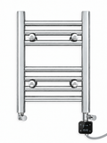 350mm wide 400mm high chrome electric towel radiator – dual digital heating kit