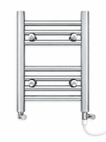 350mm wide 400mm high chrome electric towel radiator – dual standard heating kit