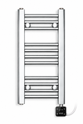350mm wide 600mm high chrome electric towel radiator – digital heating kit