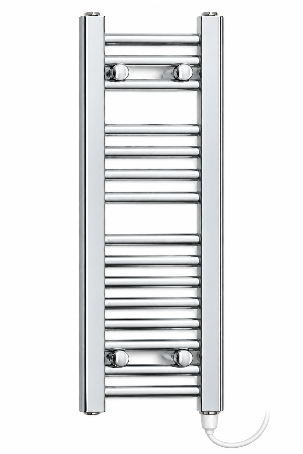 350mm wide 800mm high chrome electric towel radiator – standard heating kit