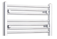 550mm Wide 400mm High Flat Chrome Heated Towel Rail Radiator