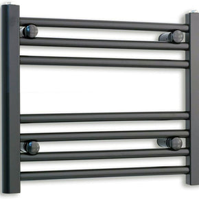 650mm Wide 400mm High Black Heated Towel Rail Radiator